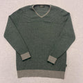 Vintage Rodd & Gunn Green& Grey Check 100% Merino Wool V Neck Sweater Medium