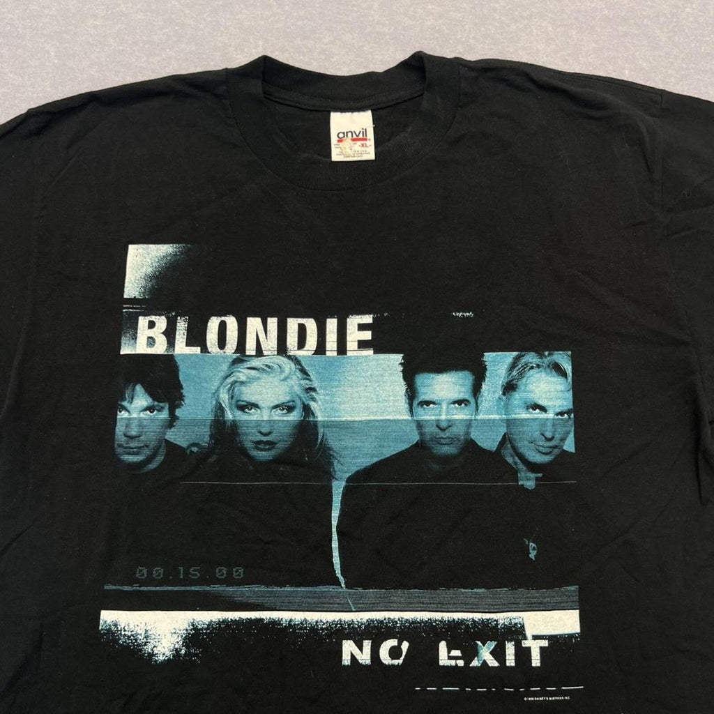 Vintage Anvil Blondie No Exit 1998 Tour Band T-Shirt Black Graphic Men’s XL