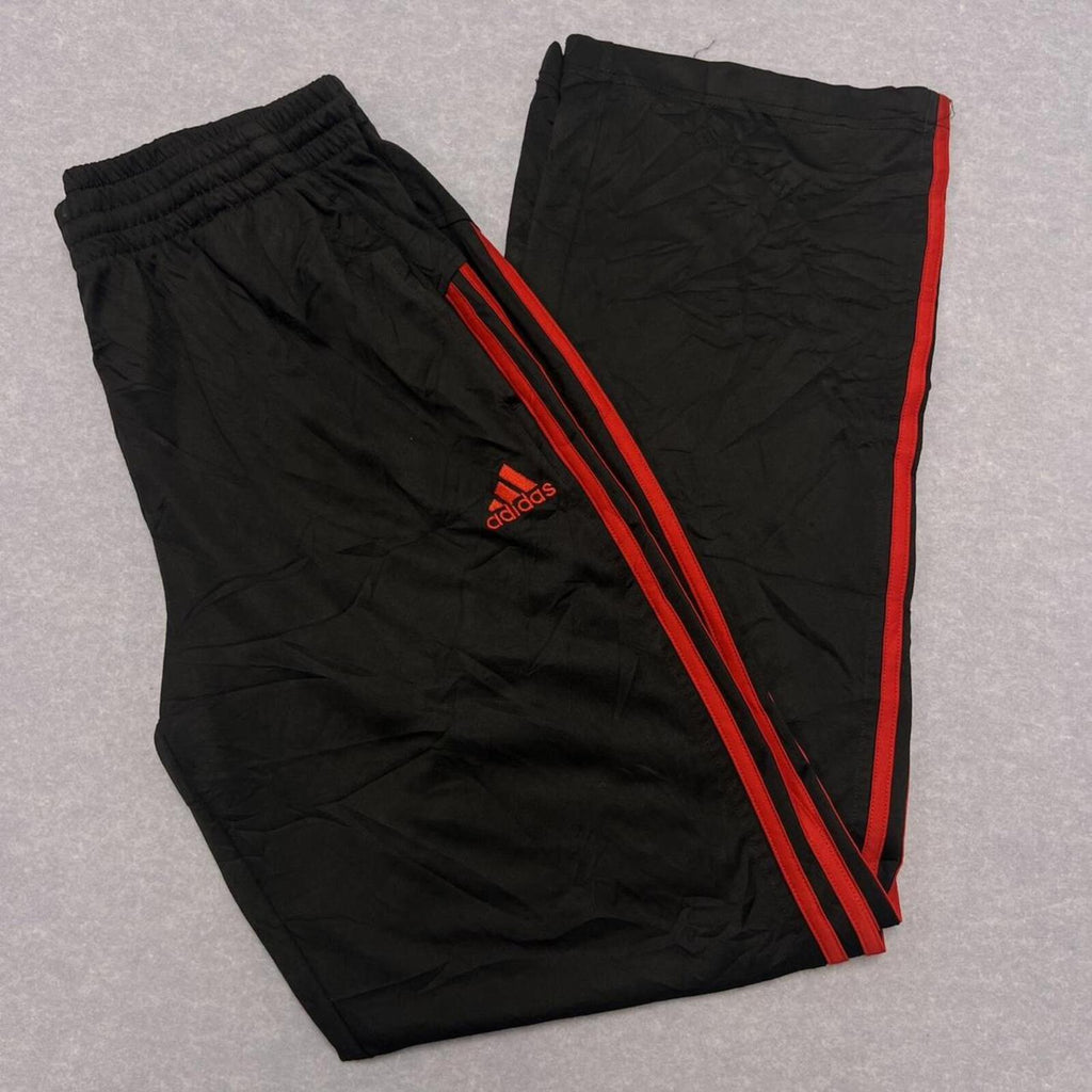 Vintage Adidas Men's Black & Red Striped Streetwear Skater Track Pants Medium