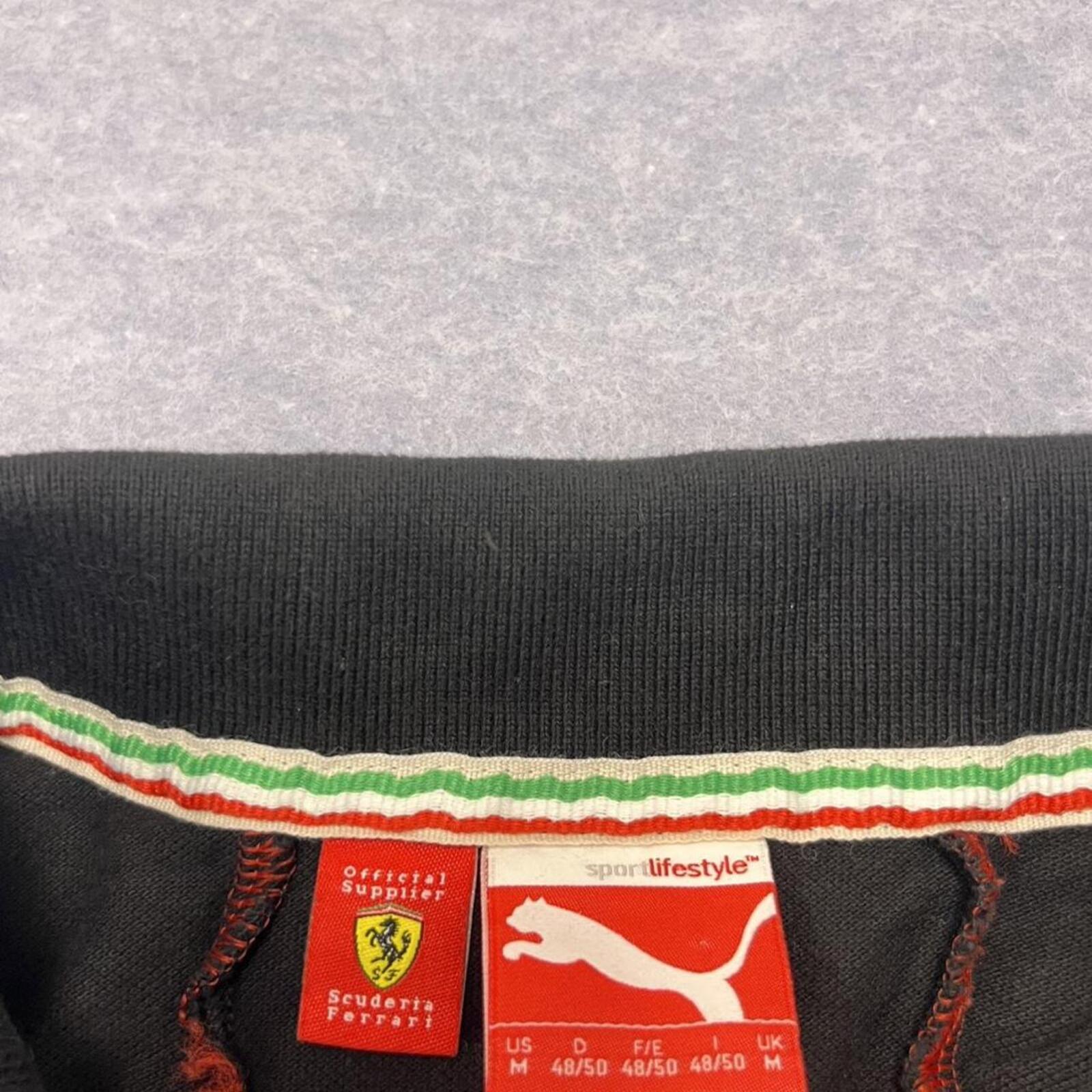 Ferrari X Puma Men’s Black & Red Motorsports Racing Sports Polo Y2K Size Medium