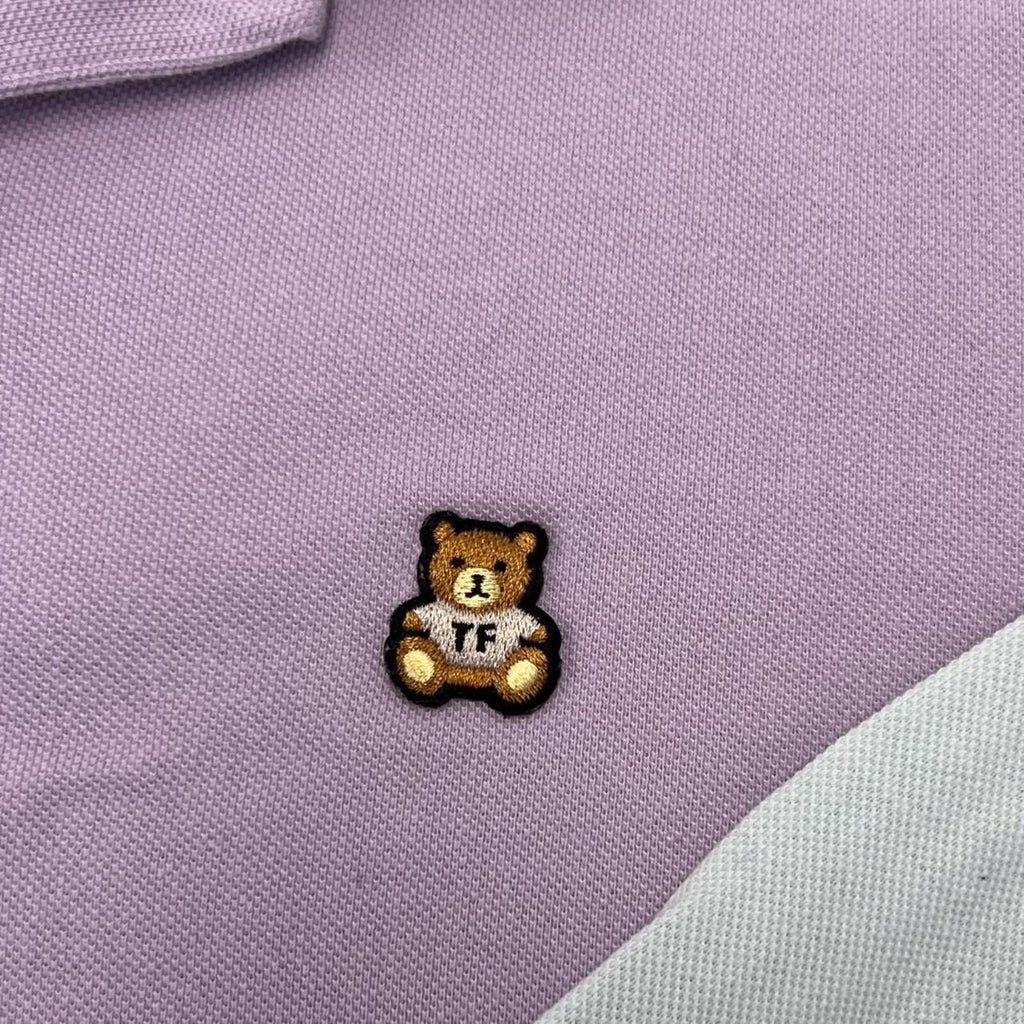 Teddy Fresh Pastel Colourblock Long Sleeve Polo Shirt Unisex Medium