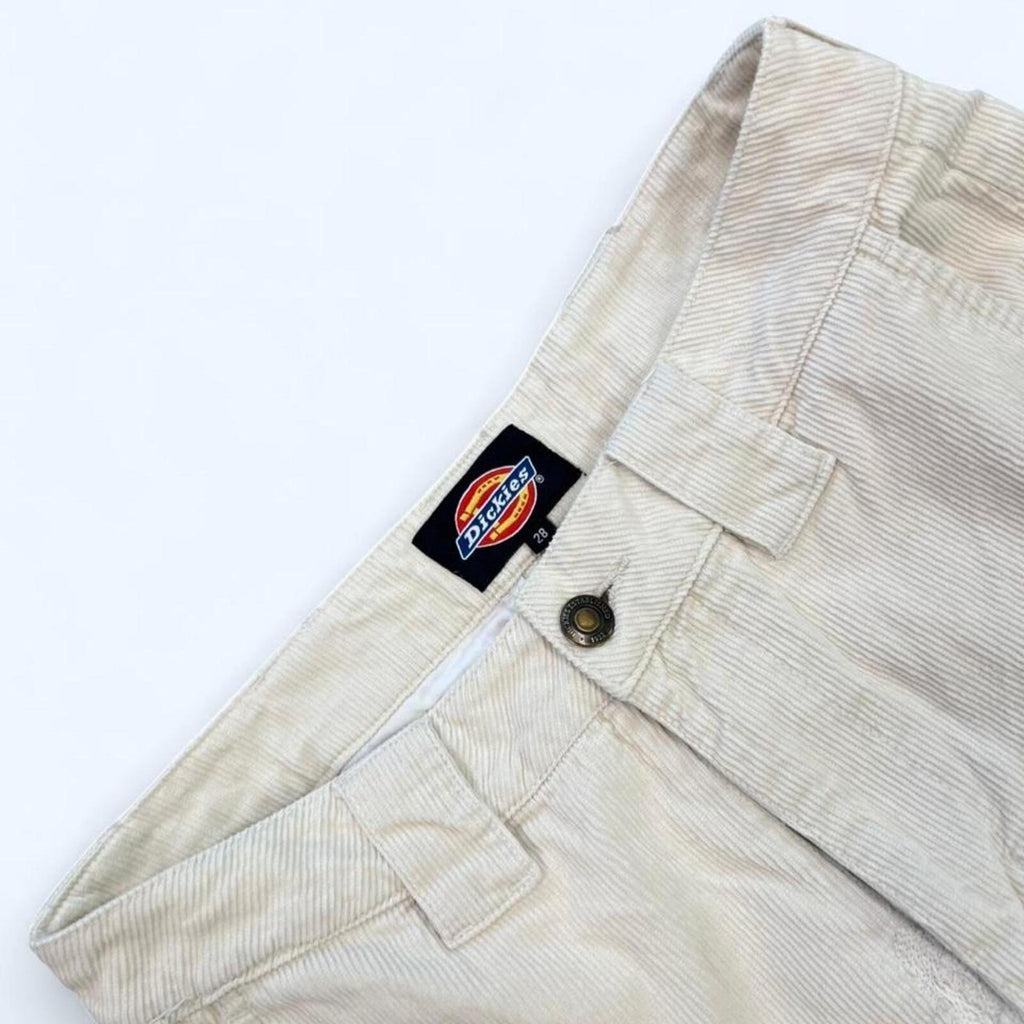 Dickies Men's Cream & White Corduroy Straight Leg 824 Trouser Pants Size 28