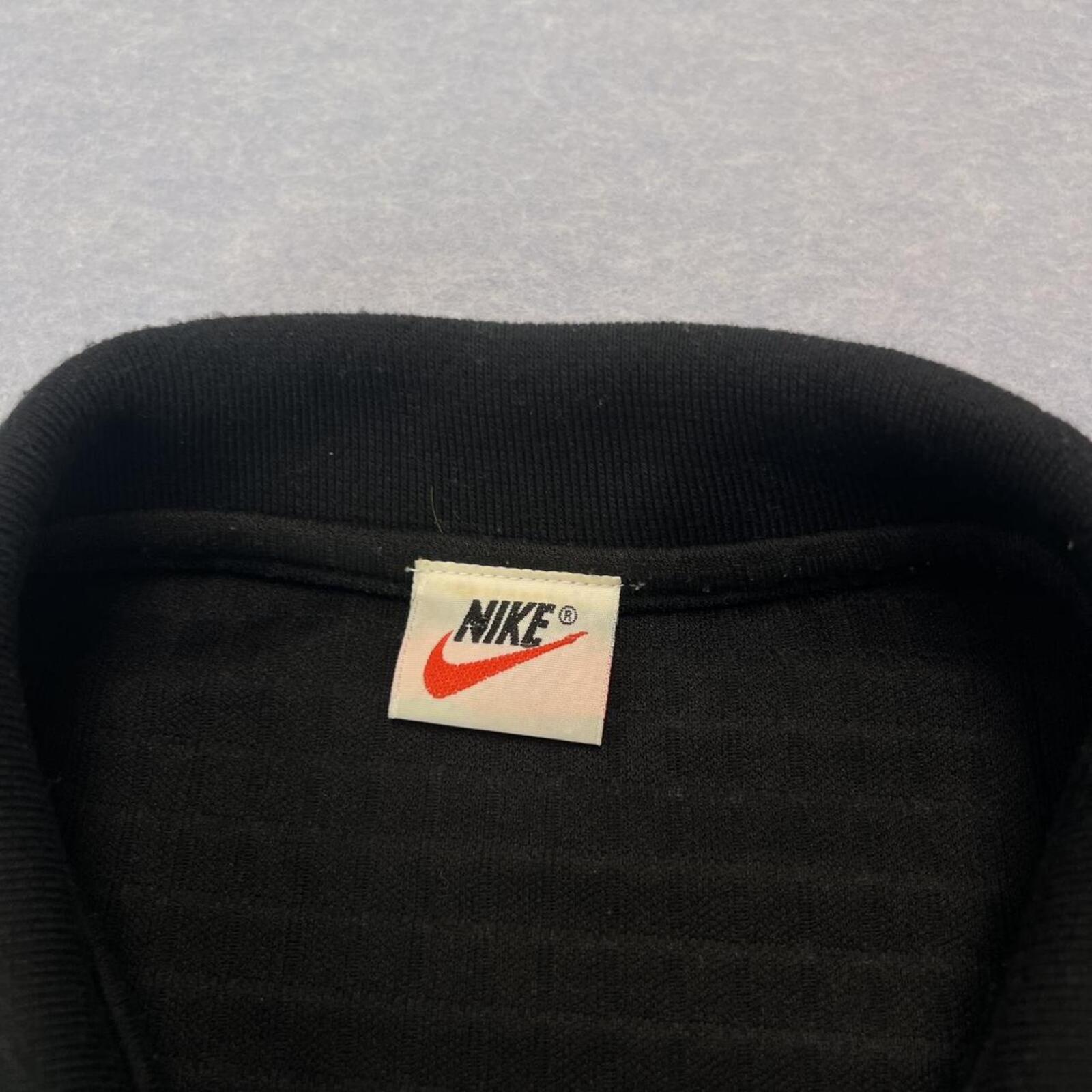 Vintage Nike Waffle Texture Men's Black Polo Shirt Embroidered Swoosh XXL