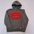 Vintage Dickies Dark Grey & Red Embossed Spell Out Hoodie Streretwear Men's S/M