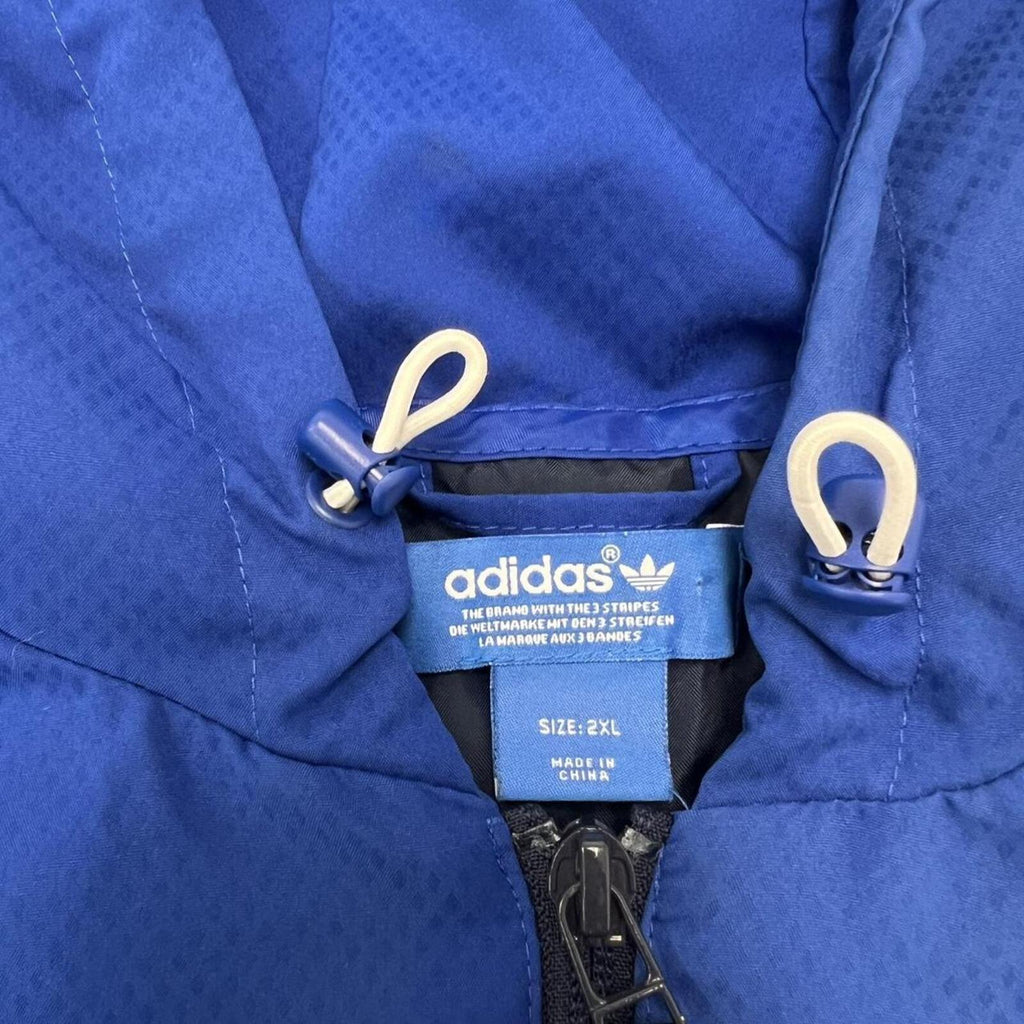 Adidas Originals Navy, Blue & White Colourblock Windbreaker Track Jacket 2XL