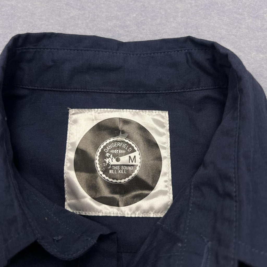 Vintage Dangerfield Men’s Navy Embroidered Western Cowboy Shirt Medium