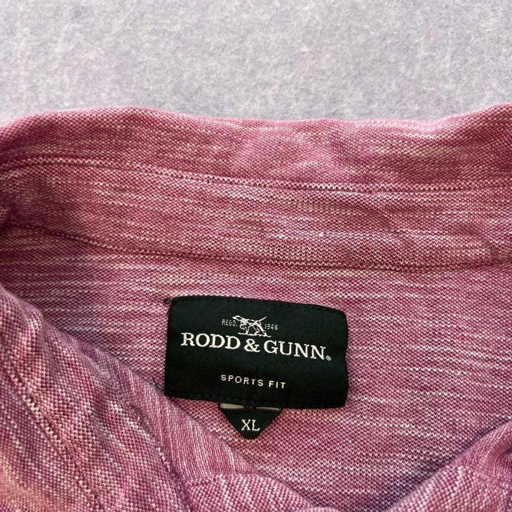 Vintage Rodd & Gunn Men's Pink Marl Polo Shirt (Red dog) Preppy XL