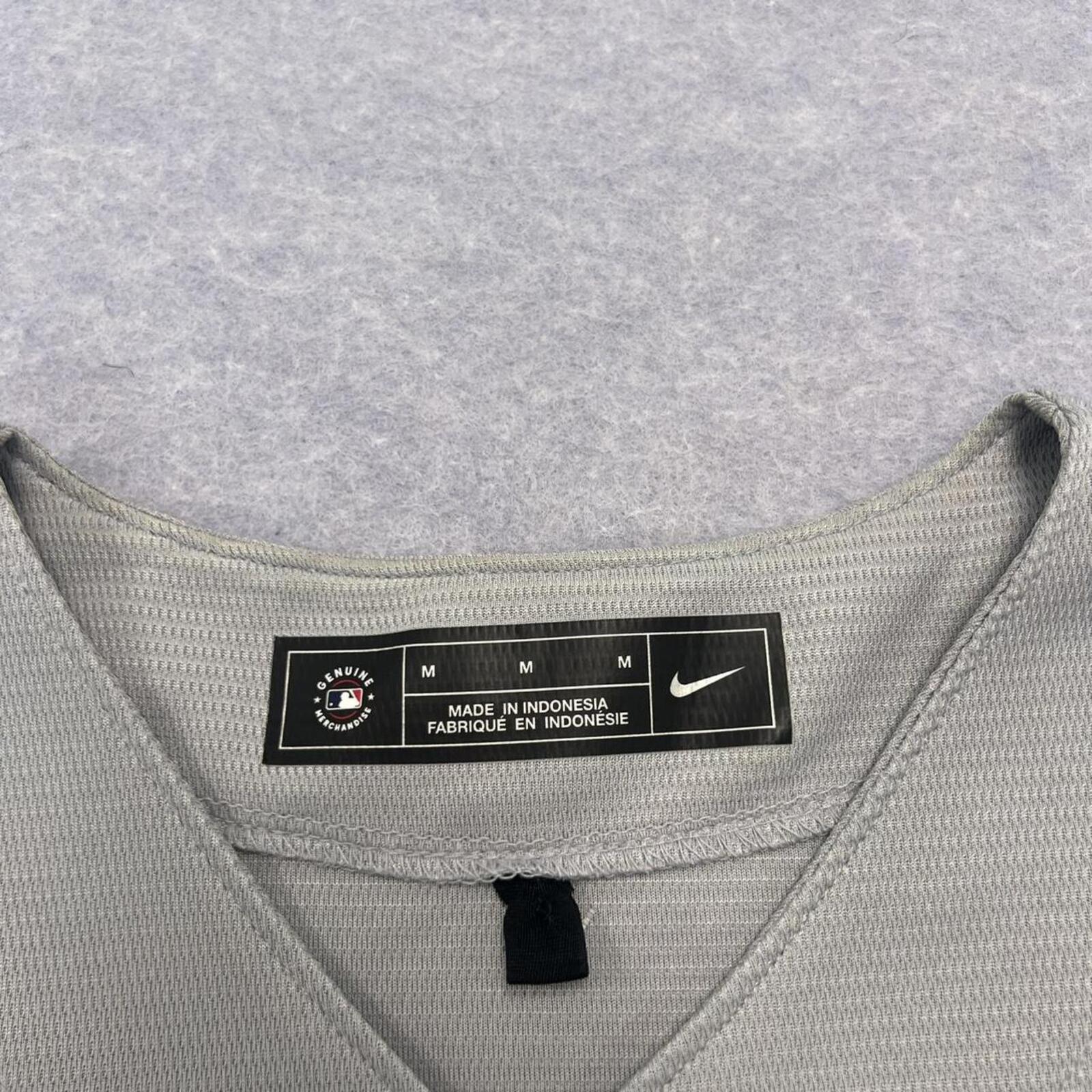 2021 Nike MLB Los Angeles Dodgers Grey Replica Player Button Up Away Jersey Men’s Medium
