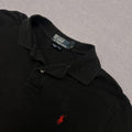 Polo Ralph Lauren Black Preppy Polo Shirt (Red Pony) Custom Fit Y2K Men's Small