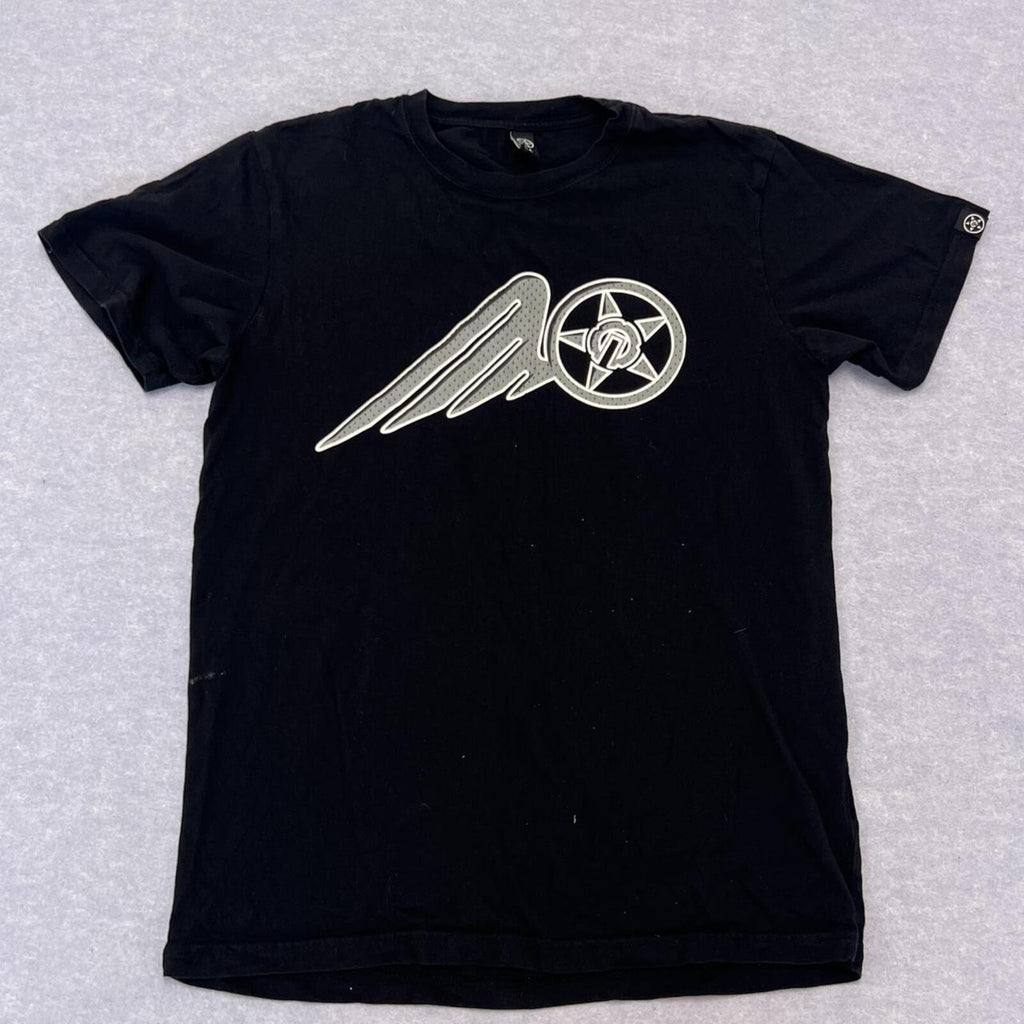 Vintage Unit Streetwear Men's Black Winged Star Graphic Jersey T-Shirt Medium