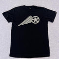 Vintage Unit Streetwear Men's Black Winged Star Graphic Jersey T-Shirt Medium