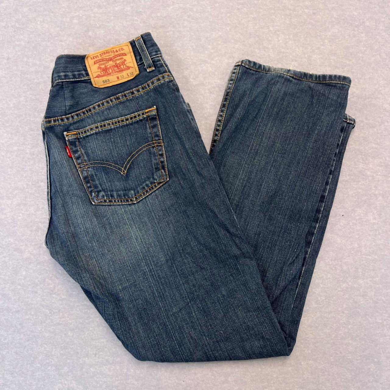 Vintage Levi's 503 Bootcut Dark Wash Navy Denim Jeans Men's Y2K W33 L32