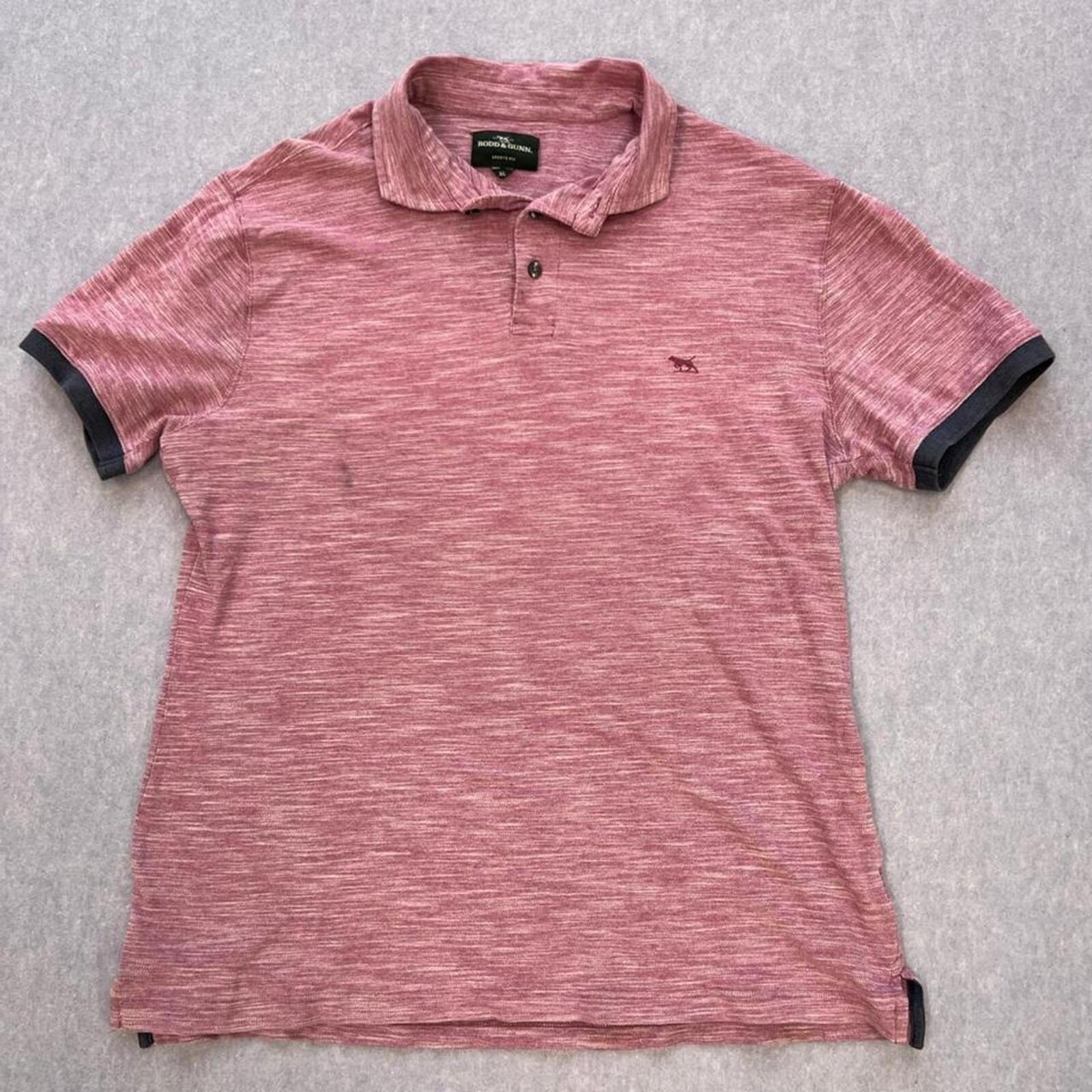Vintage Rodd & Gunn Men's Pink Marl Polo Shirt (Red dog) Preppy XL