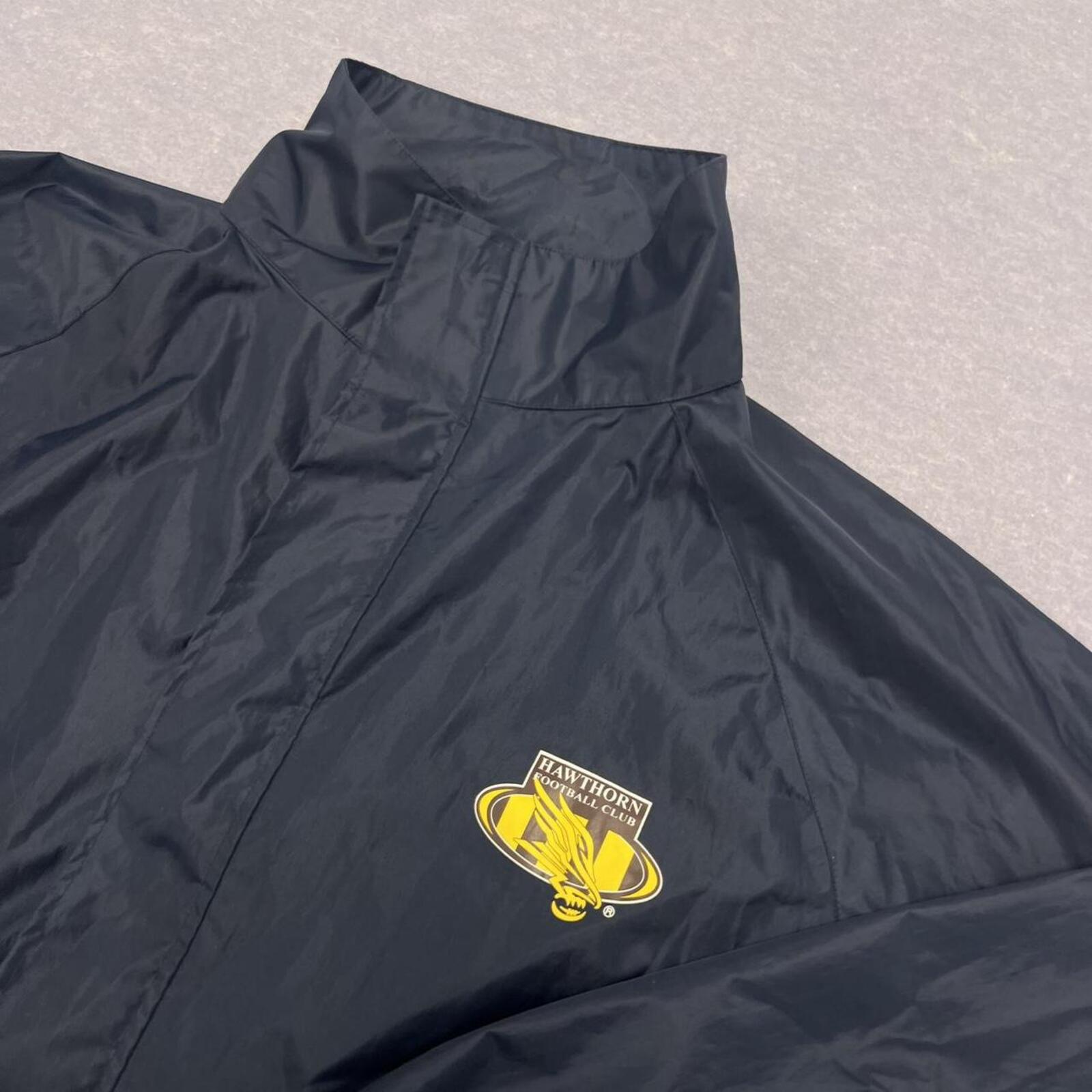 Vintage 90’s Hawthorn Hawks FC AFL Navy Spray Rain Jacket Windbreaker Medium