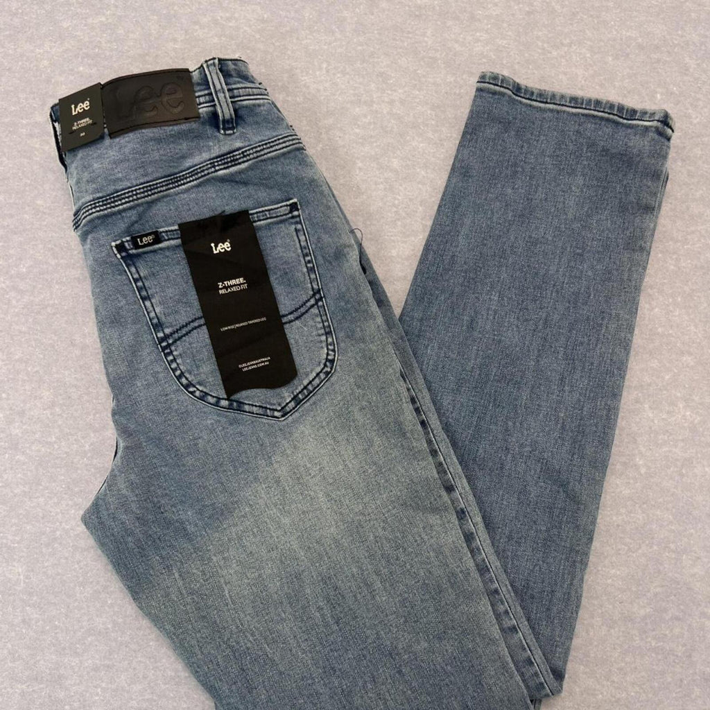 Lee Z-Three Men's Ministry Blue Relaxed Fit Tapered Jeans W30 BNWT RRP $169