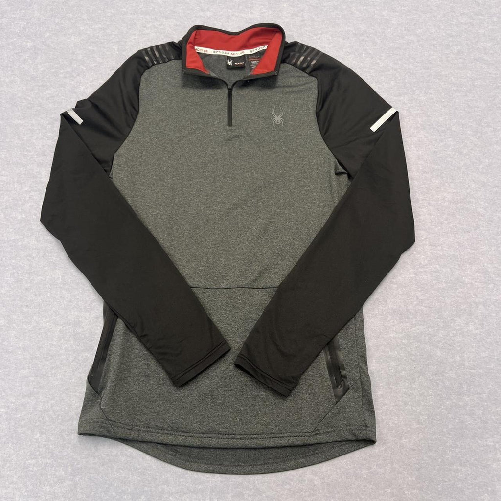 Spyder Active Lightweight Quarter Zip Pullover Grey Black Men’s Medium