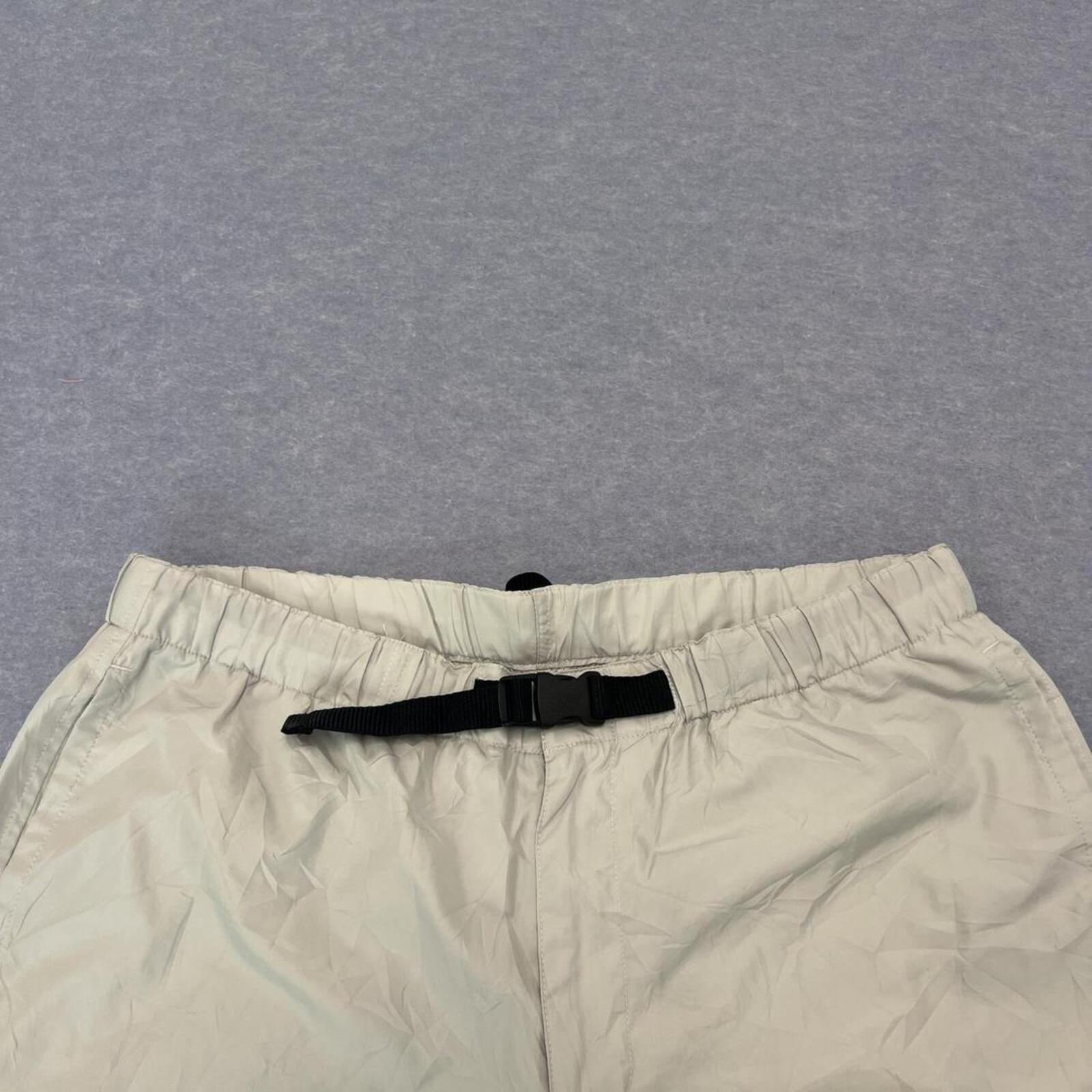 Uniqlo Men's Off-White Parachute 3/4 Cargo Pants Buckle Waist Large