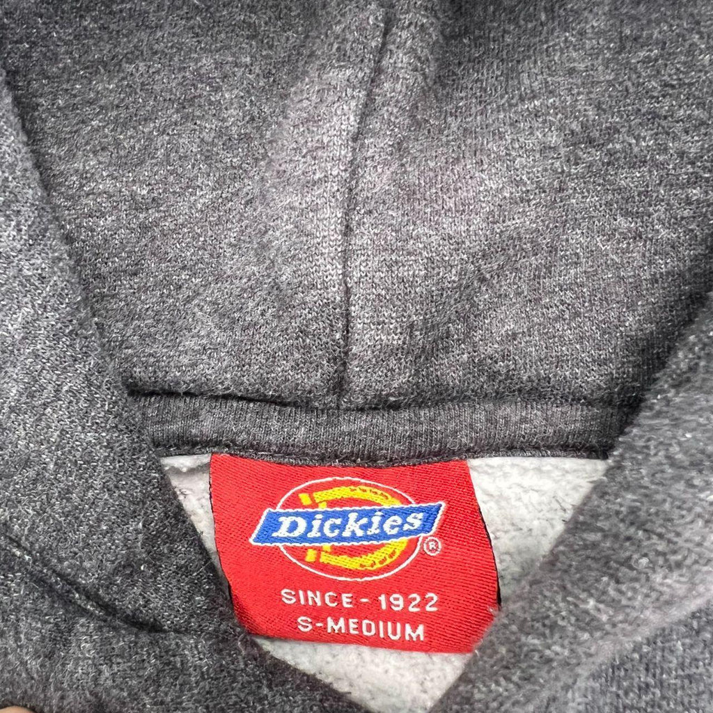 Vintage Dickies Dark Grey & Red Embossed Spell Out Hoodie Streretwear Men's S/M