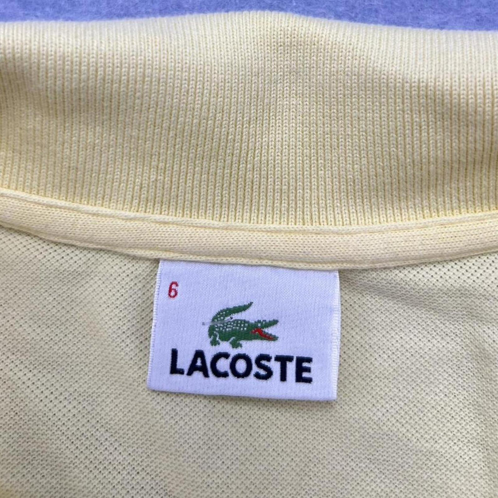 Vintage Lacoste Men’s Yellow Long Sleeve Dress Polo Shirt Preppy Size 6 (XXL)