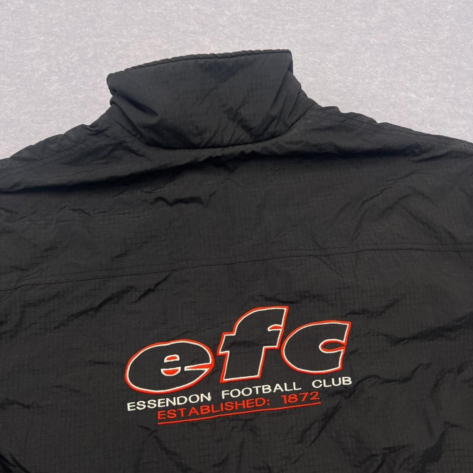 Vintage Essendon FC AFL Heatly Black L Fleece Lined Heavyweight Jacket Men's XXL