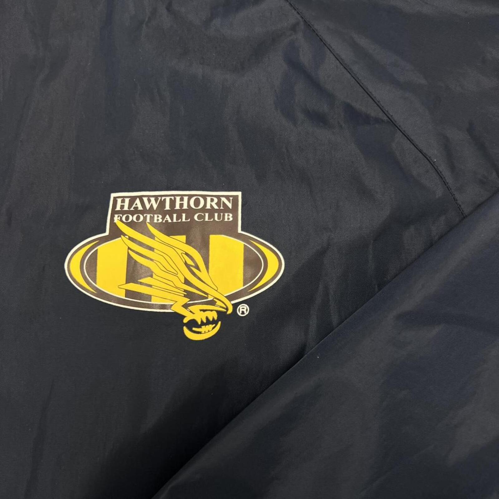 Vintage 90’s Hawthorn Hawks FC AFL Navy Spray Rain Jacket Windbreaker Medium