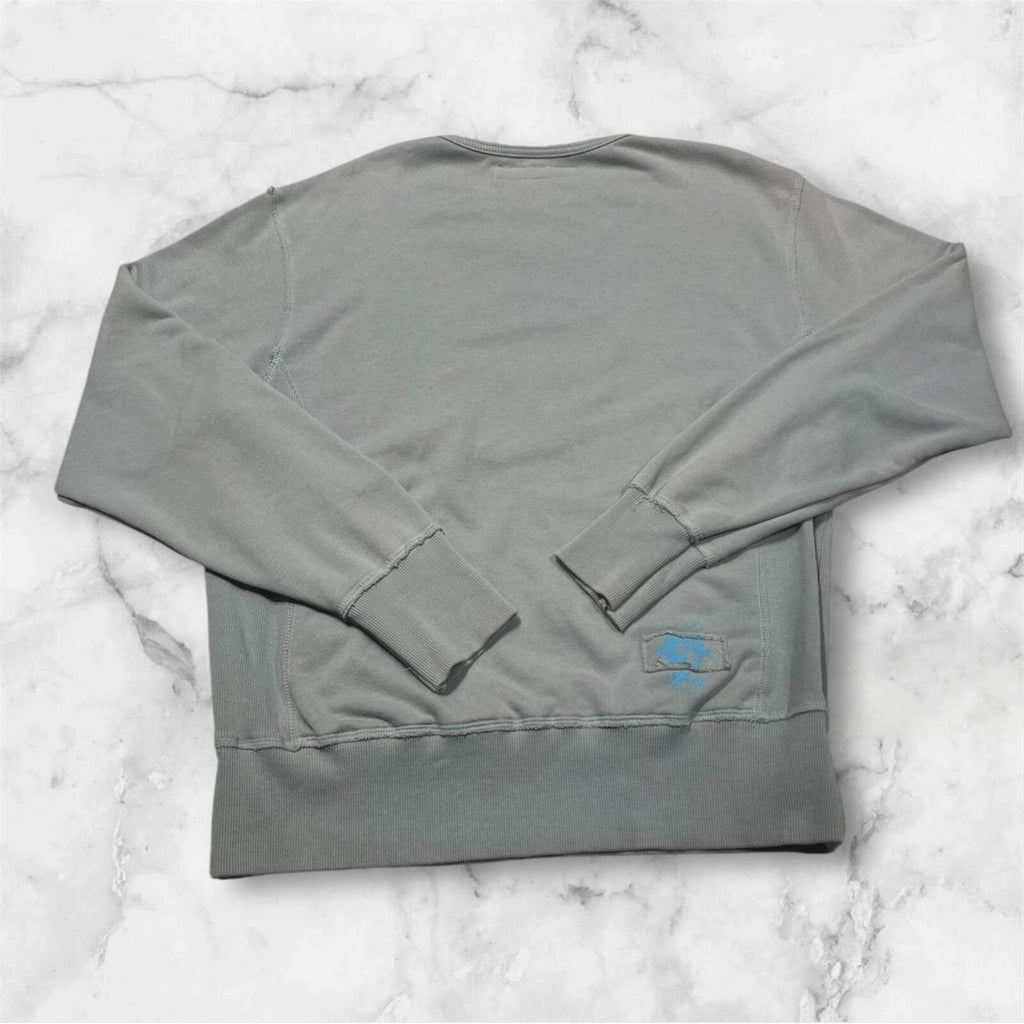Vintage Rip Curl Surf Men’s Light Blue / Grey Embroidered Skull Sweatshirt Large