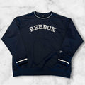 Vintage Reebok Men’s Navy Blue & Silver Spell Put Retro Sweatshirt Large