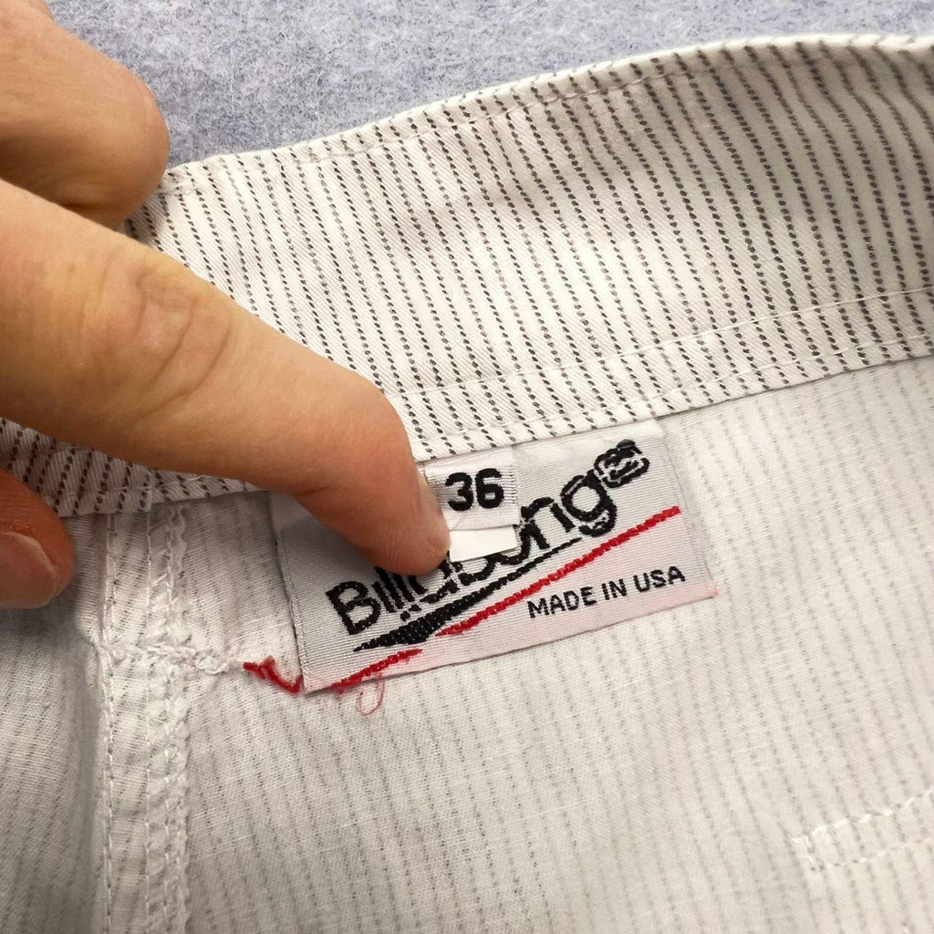 Vintage Billabong Surf White Pinstripe Cargo Chino Shorts Men's Y2K W34 READ