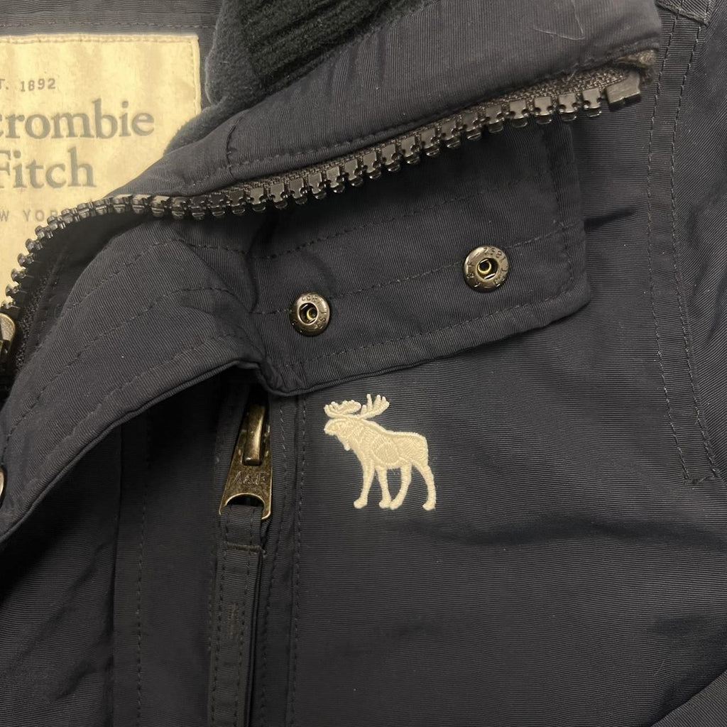 Vintage Abercrombie & Fitch Navy Blue Full Zip Heavyweight Puffer Jacket Large