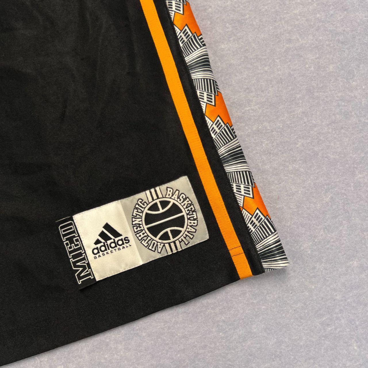 Vintage Adidas New York Ravens Basketball Jersey No.34 Black Orange Men's Medium