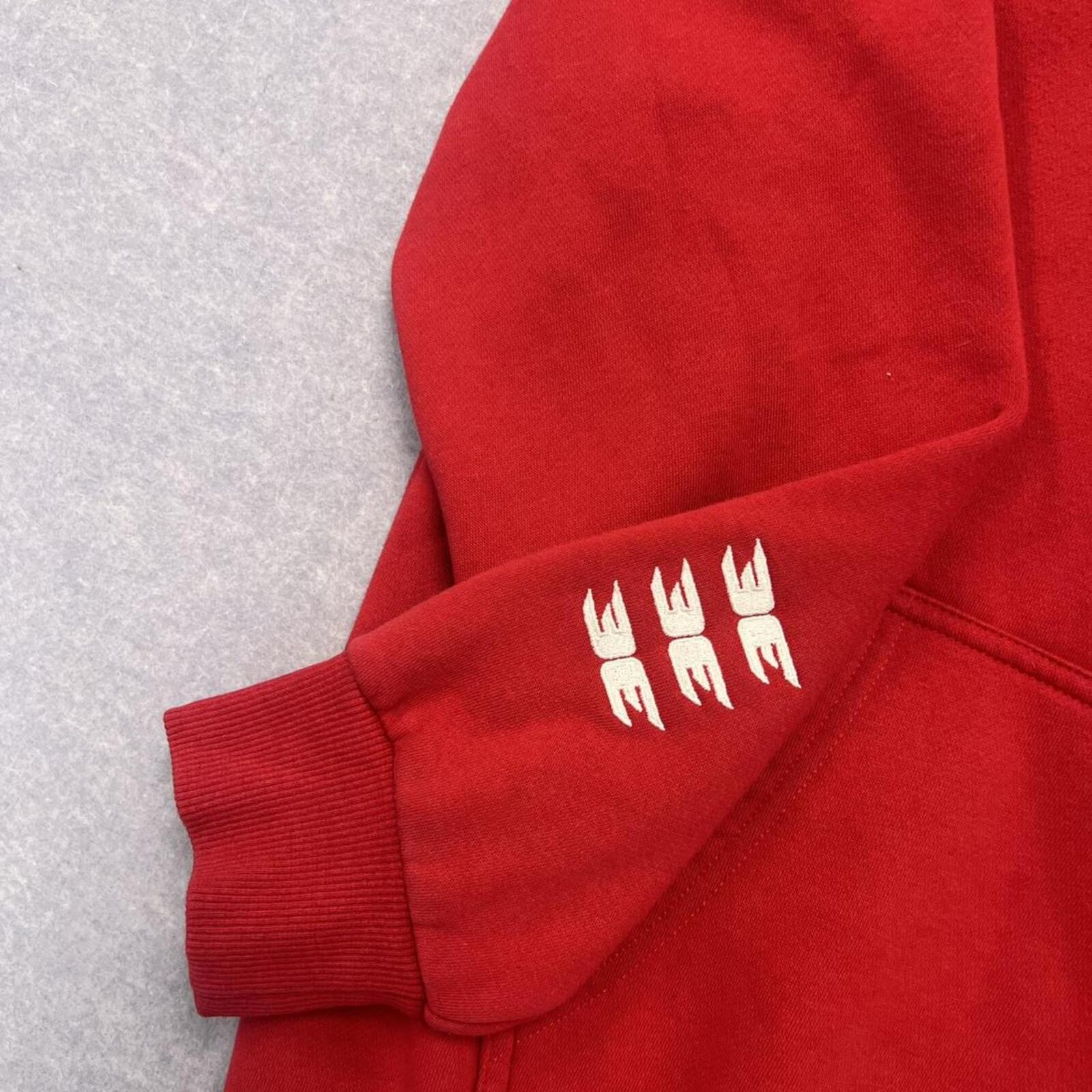Elite Eleven Sportswear Men's Red & White Embroidered Boxy Oversized Hoodie XS