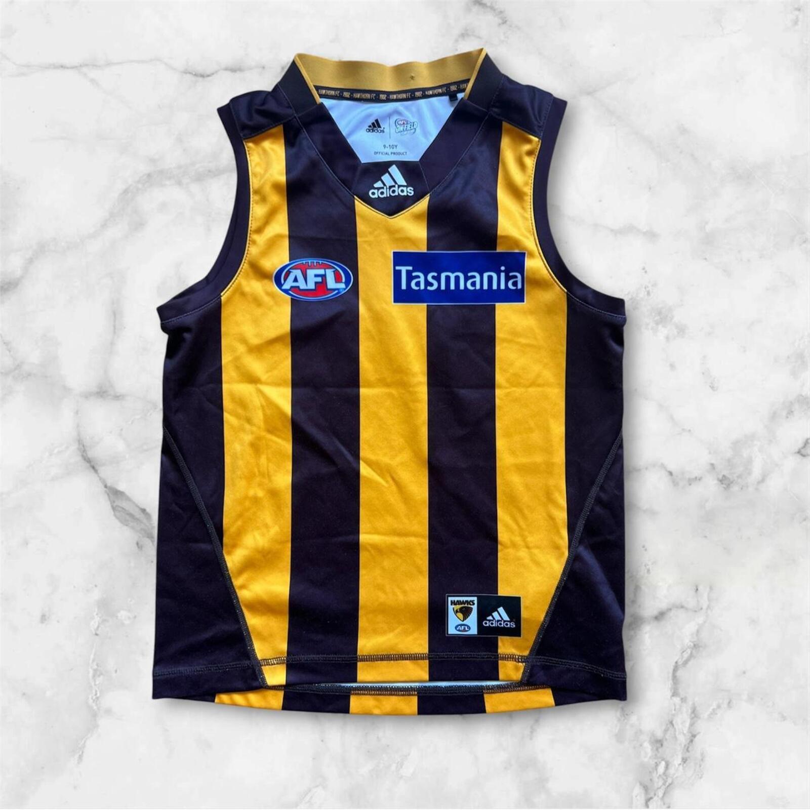 Adidas Hawthorn AFL 2014 Home Jersey #2 Jarryd Roughead Youth Kids 9-10Y