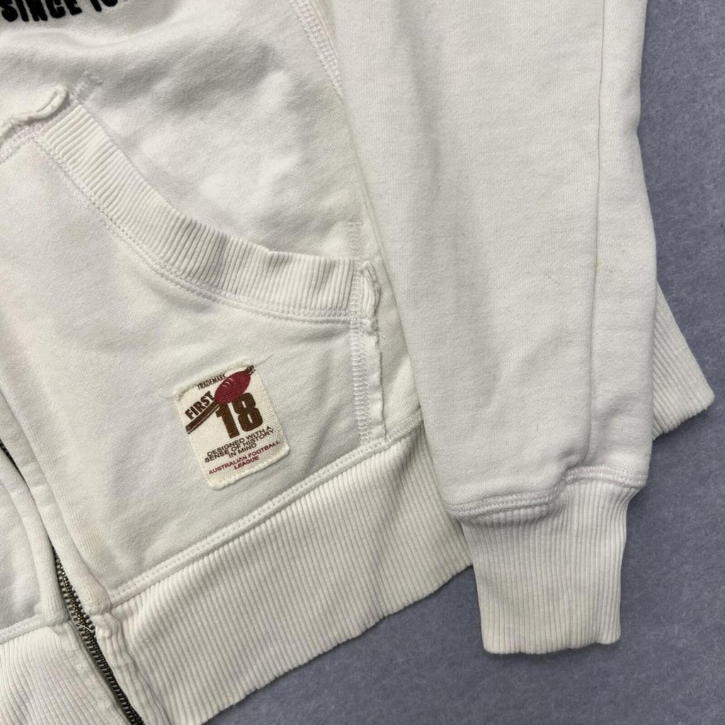 Vintage Retro St Kilda Saints First 18 Women's White Zip Hoodie AFL Size 12