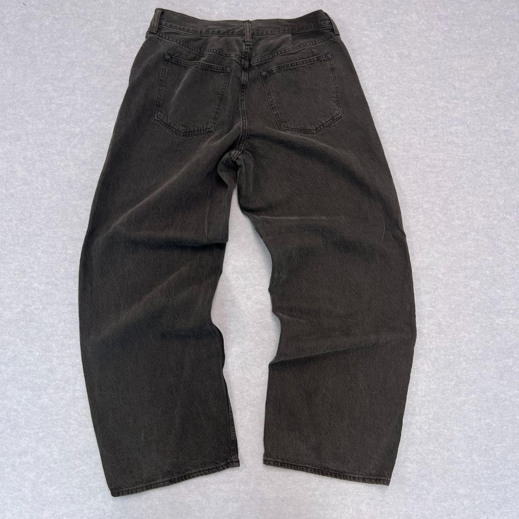 Vintage Abercrombie & Fitch Ultra Loose Low Rise Charcoal Black Baggy Jeans Size 31" Long