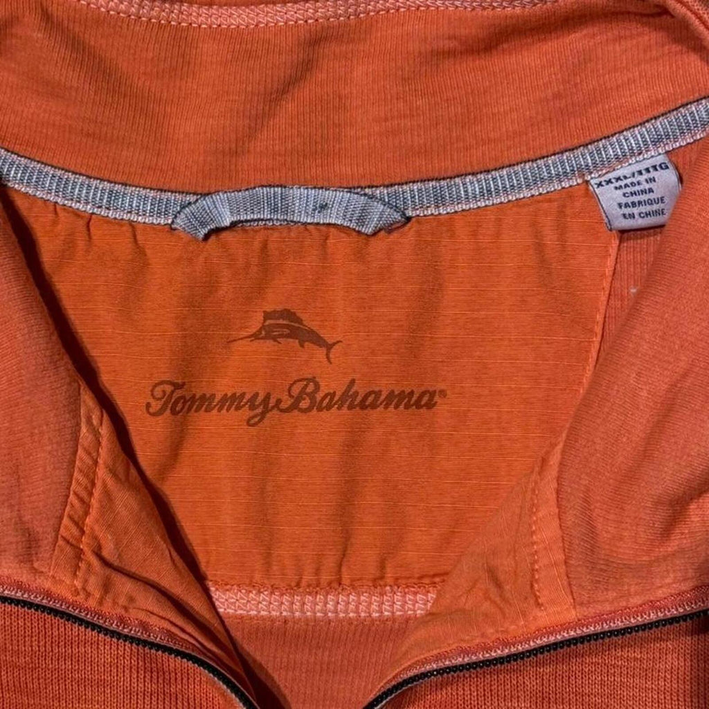 Vintage Tommy Bahama RELAX Orange 1/2 Zip Jumper Sweatshirt Preppy Men’s 3XL XXXL