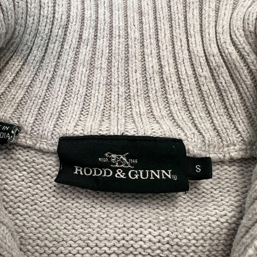 Rodd & Gunn Light Grey Marl 1/4 Zip Knit Sweater Men's Oversized Preppy Small