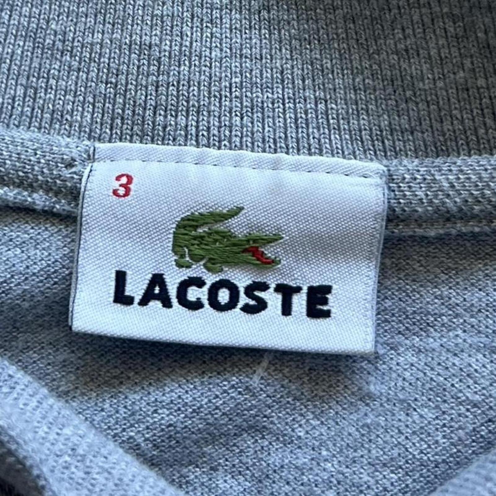 Vintage 90’s Lacoste Men’s Light Grey Preppy Dress Polo Size 3 (Small/XS)