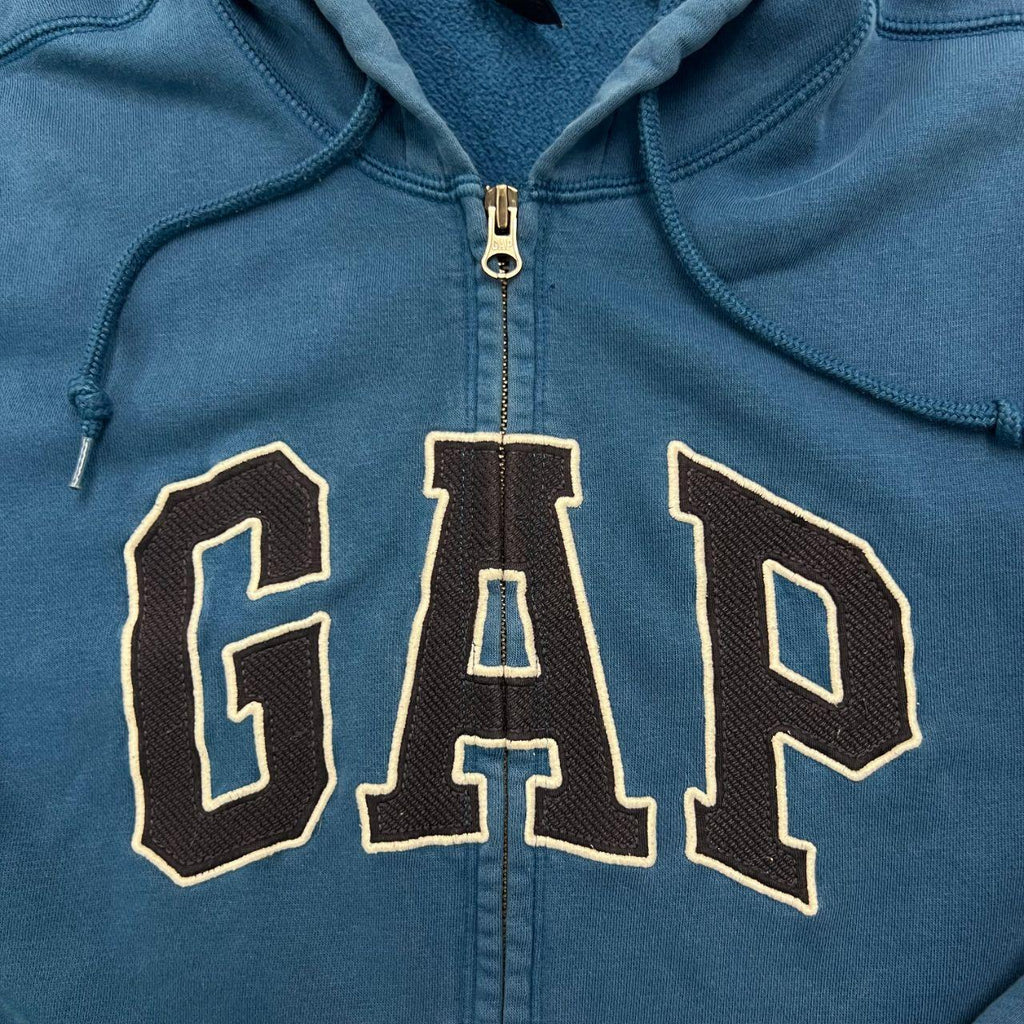 Vintage Gap Royal Blue & Black Full Zip Streetwear Hoodie Men's Y2K Small