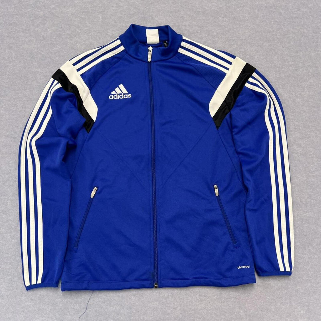 Vintage Adidas ClimaCool Royal Blue Black & White Track Jacket Youth XL Fits Mens Small