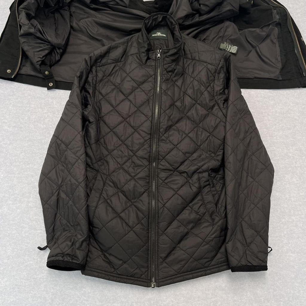 Rodd & Gunn Harper Waxed Field Jacket Black w/ Quilted Liner Men's Large