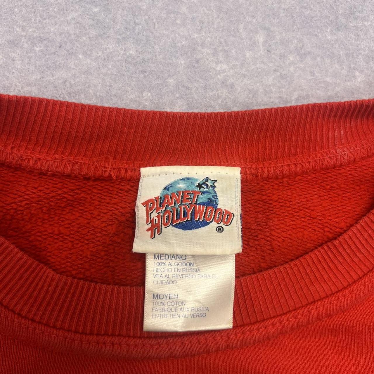 Vintage 1998 Planet Hollywood New York Embroidered Sweatshirt Red Oversize Medium