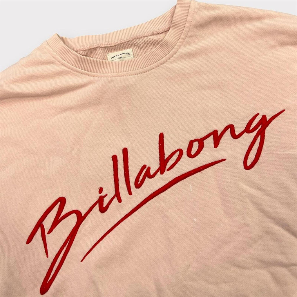 Vintage Billabong Surf Women’s Pink & Red Spell Out Sweatshirt Y2K Size 6