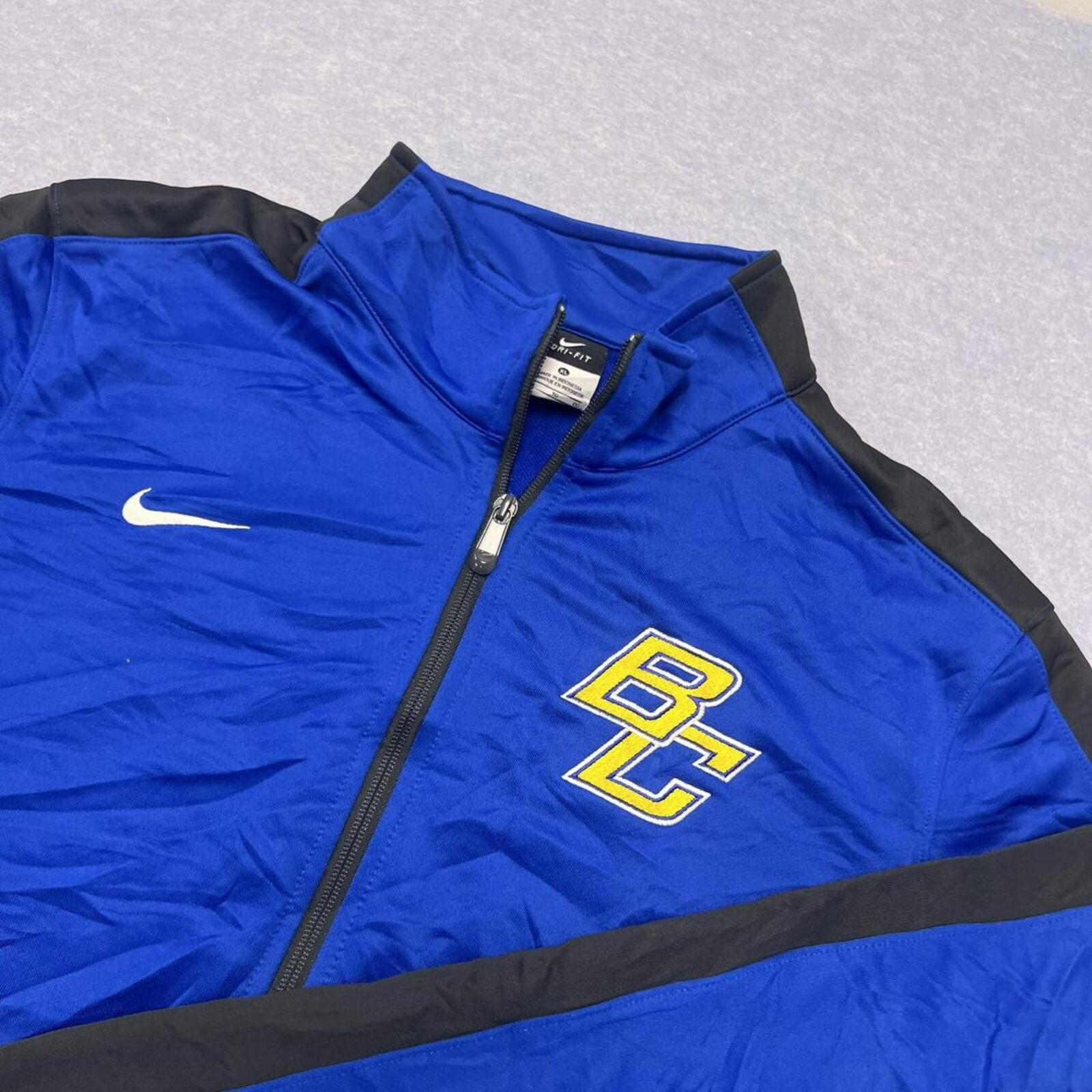 Nike Dri-Fit BC Blackhawk Christian Varsity Track Jacket Blue Black XL USA