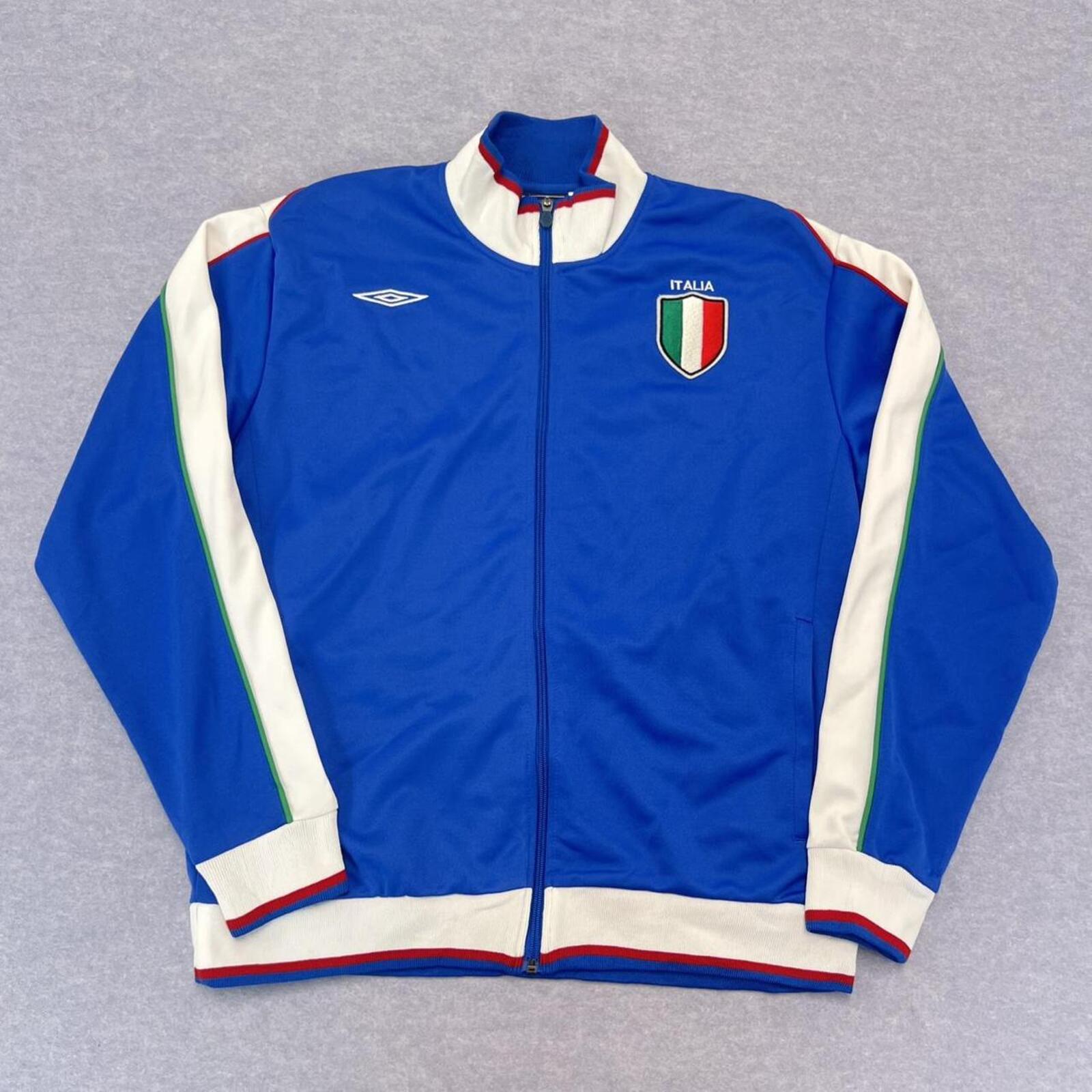 Vintage Umbro Italy Italia National Team Blue Full Zip Track Jacket Mens Medium