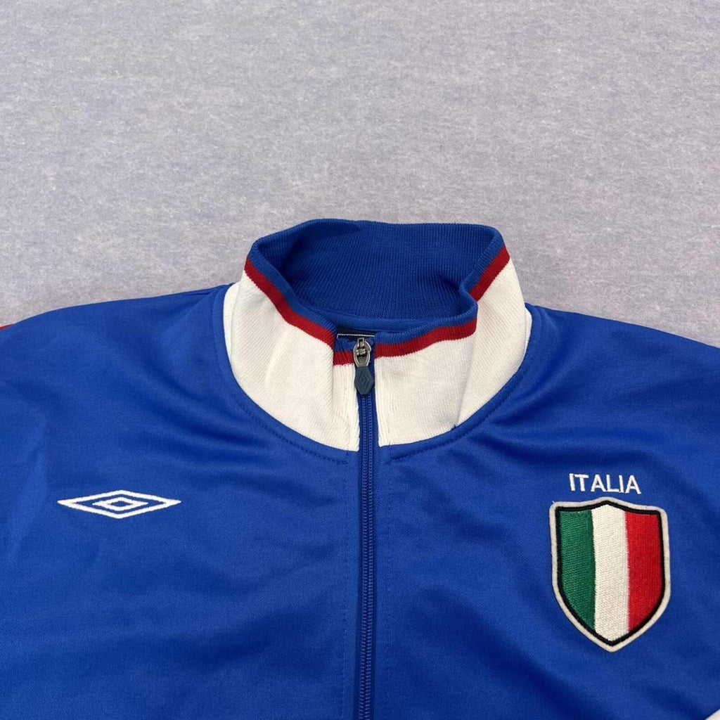 Vintage Umbro Italy Italia National Team Blue Full Zip Track Jacket Mens Medium