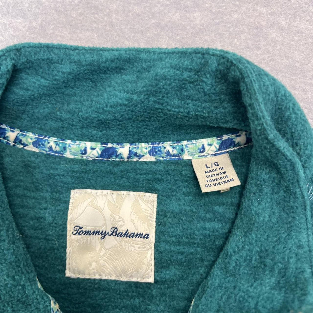 Tommy Bahama Cloud Peak 1/2 Zip Teal Blue Green Pullover Jumper Men’s Large