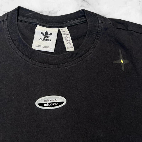Adidas Men’s R.Y.V Black Outer Space Embroidered Y2K Graphic T-Shirt Small
