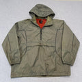Vintage 90s Nike Grey Khaki Hooded Anorak Half Zip Windbreaker Jacket Mens Large