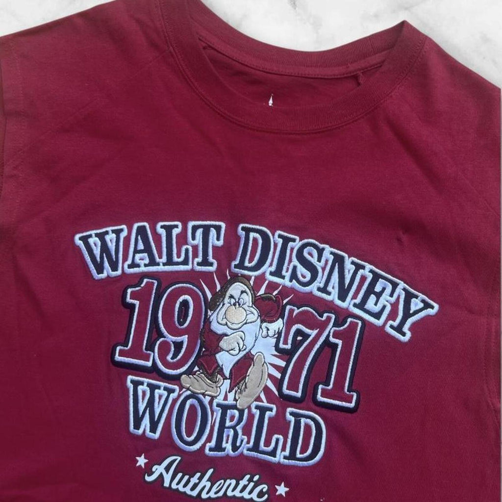 Vintage Walt Disney World Disney Parks Grumpy 1971 Burgundy Tank Top Medium