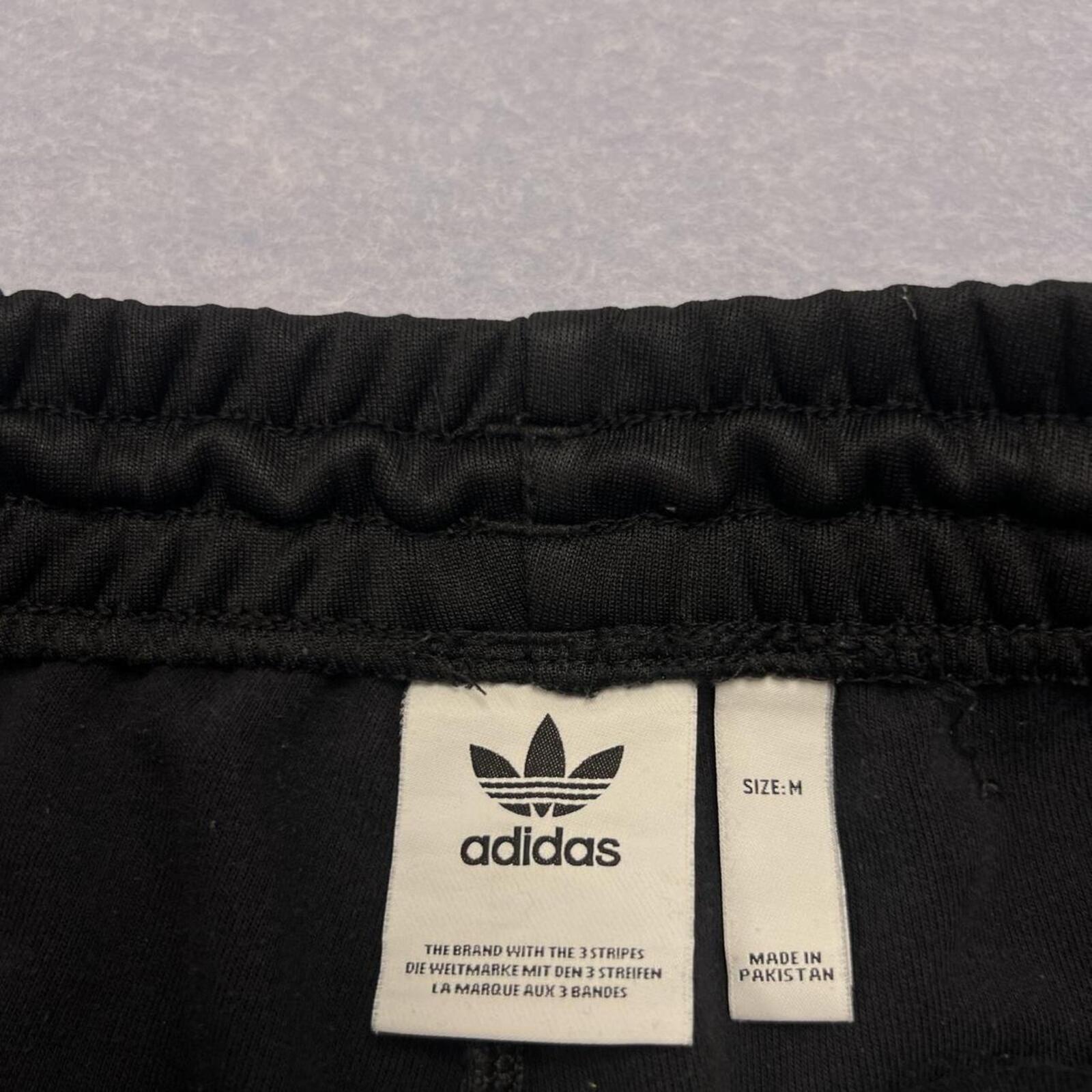 Vintage Adidas Originals Black & White Stripe Trefoil Track Pants Joggers Medium